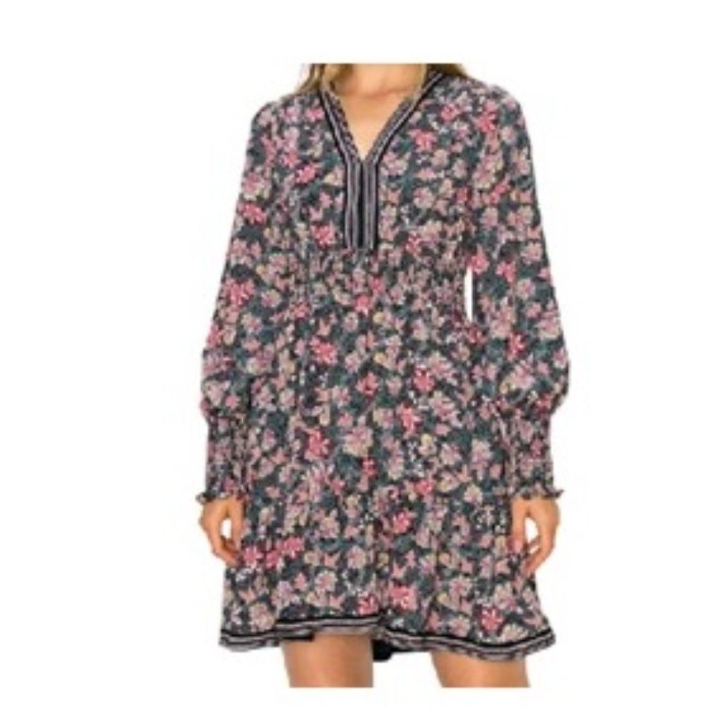 👗Melloday NWT Tea Pink Floral Long Sleeve Dress M